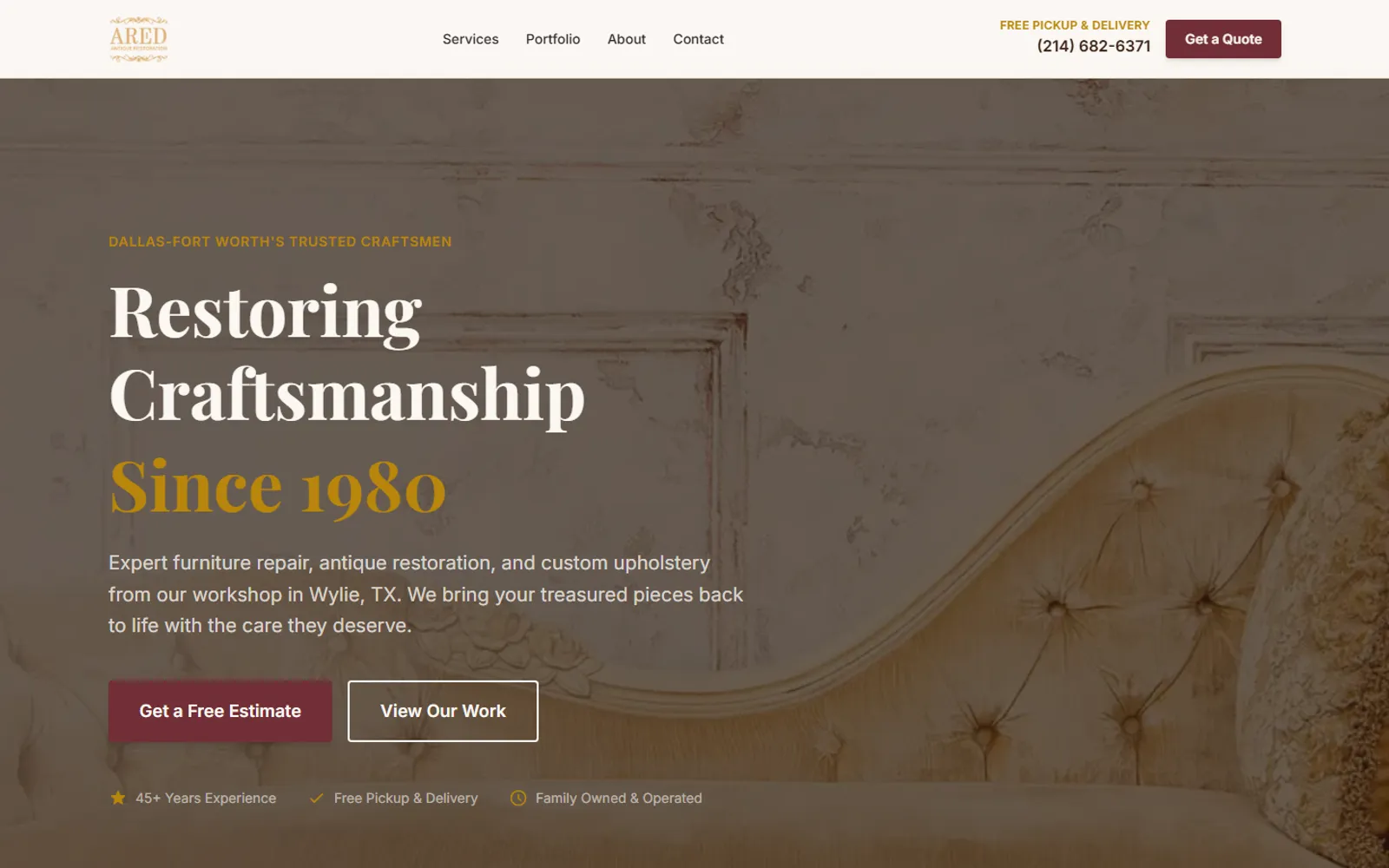ARED homepage before and after redesign — after
