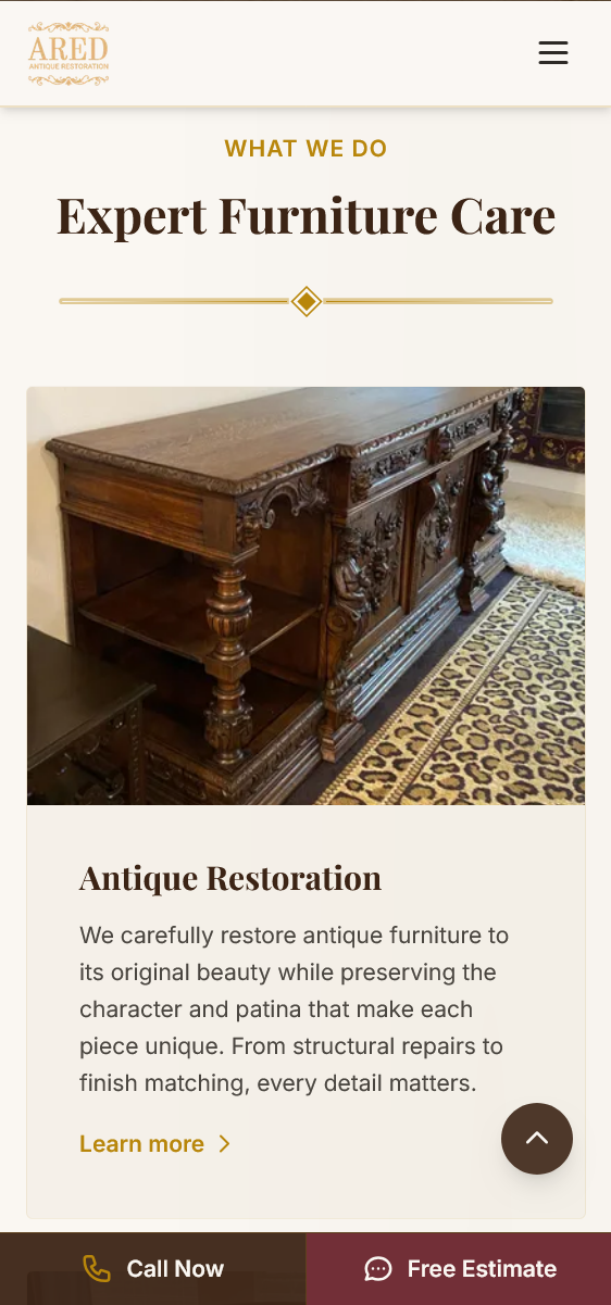 ARED new site on mobile