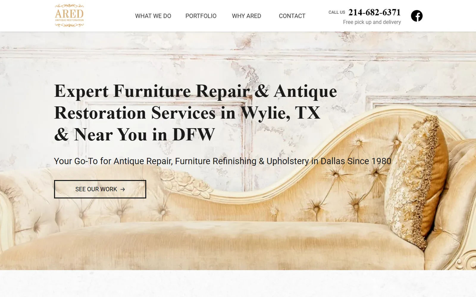 ARED homepage before and after redesign — before