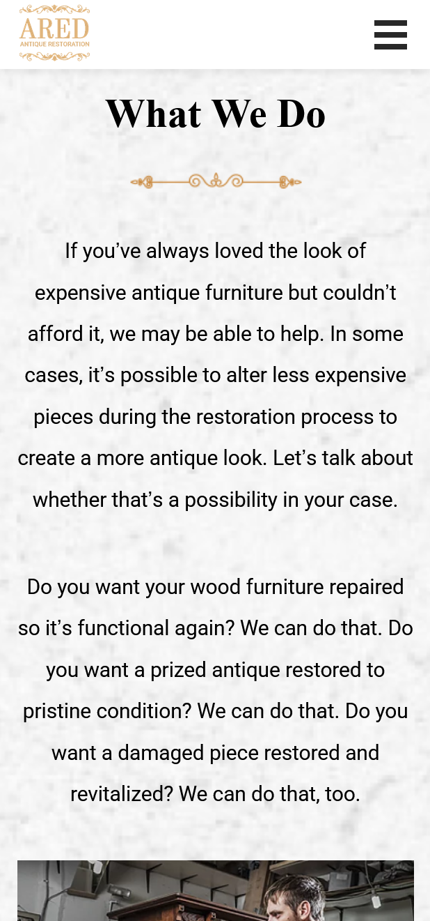 ARED old site on mobile